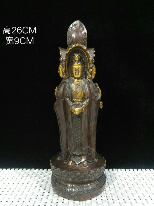 Pure copper four sided Guanyin Bodhisattva