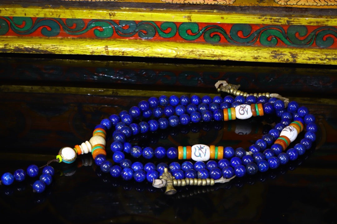 Natural Lapis lazuli Buddha beads