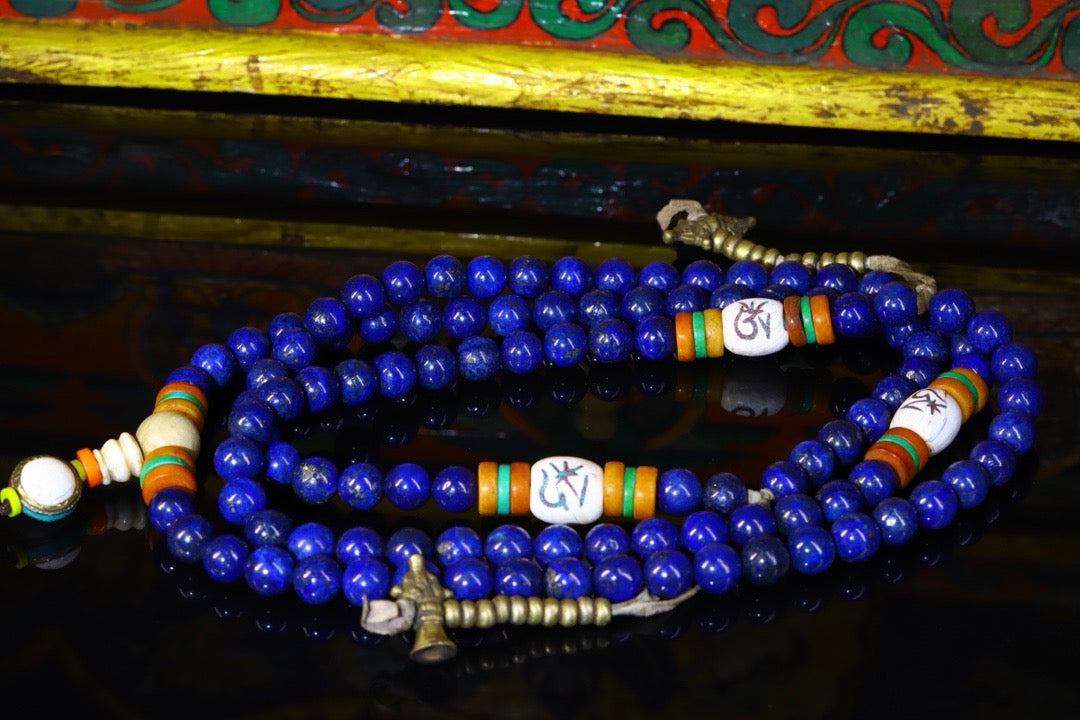 Natural Lapis lazuli Buddha beads