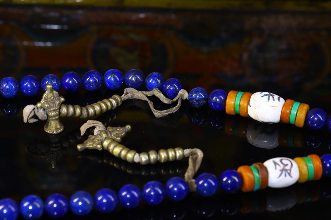 Natural Lapis lazuli Buddha beads