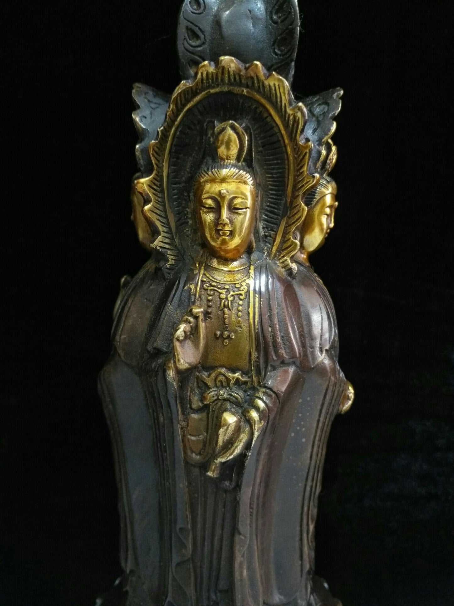 Pure copper four sided Guanyin Bodhisattva