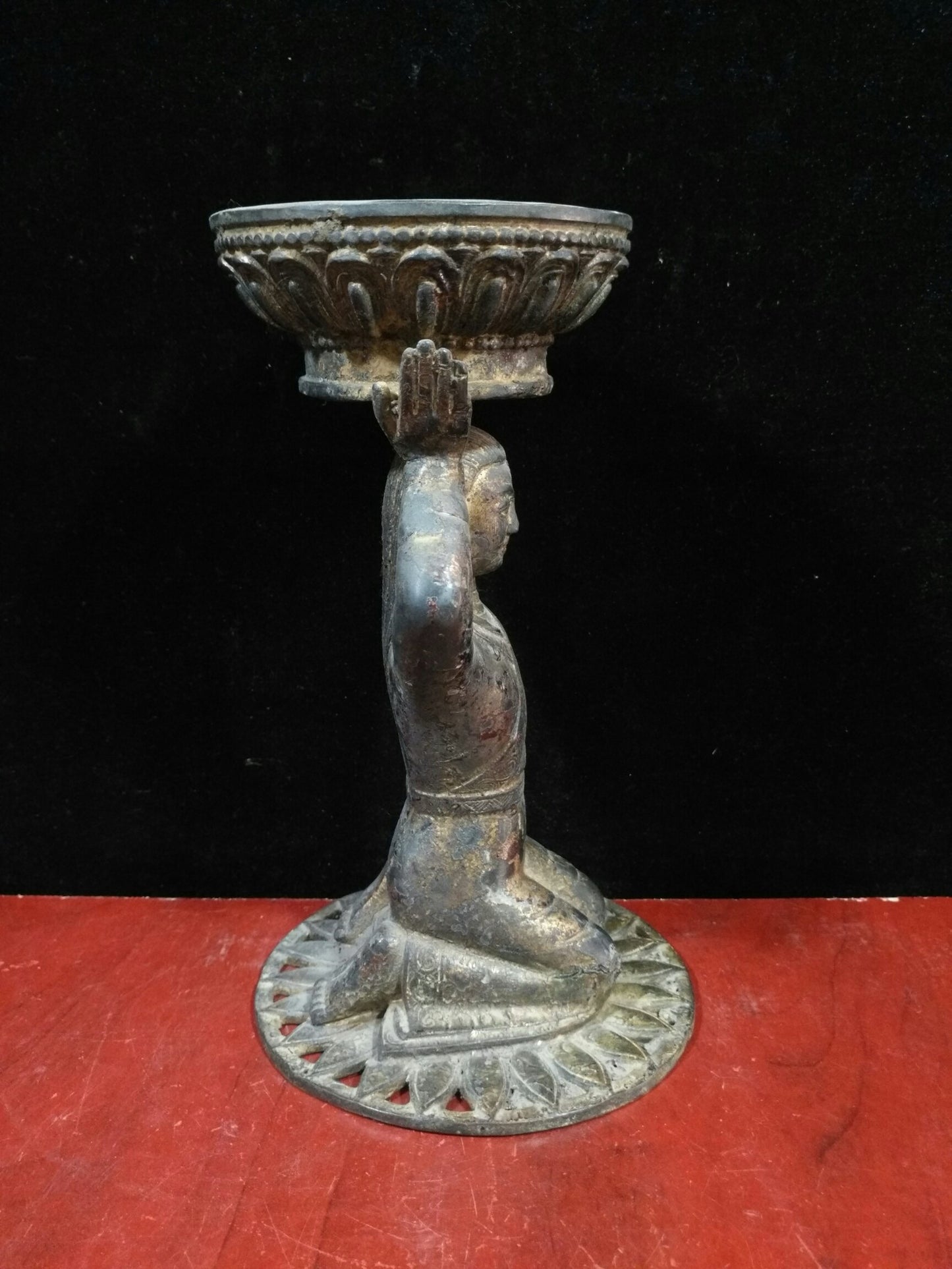 Pure copper maid oil lamp
