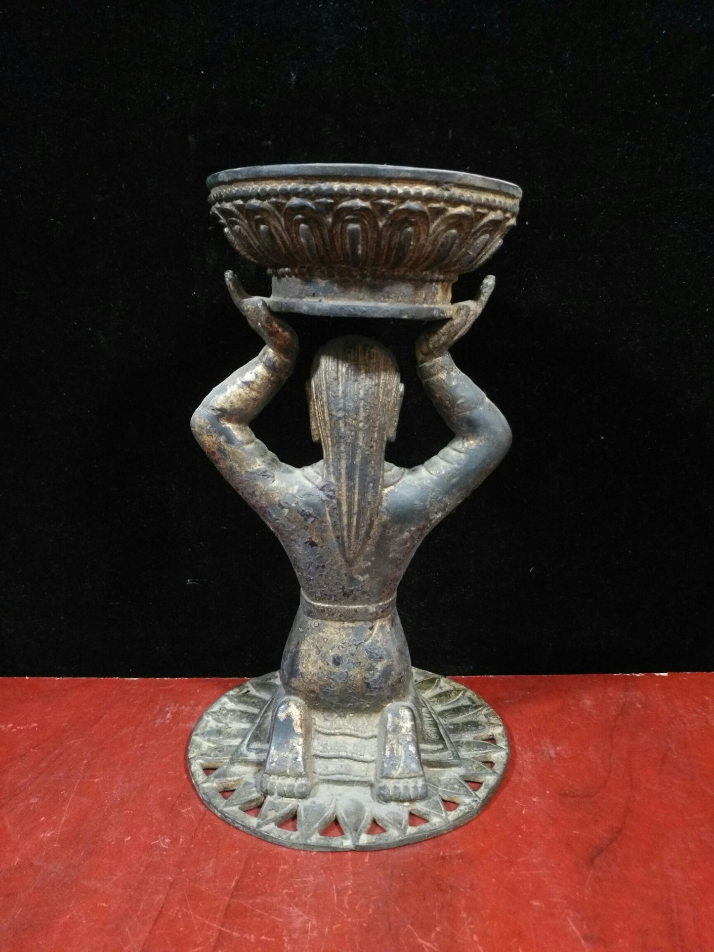 Pure copper maid oil lamp