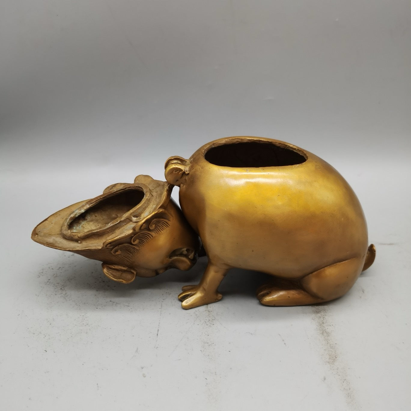 Pure copper Pixiu incense burner ornament