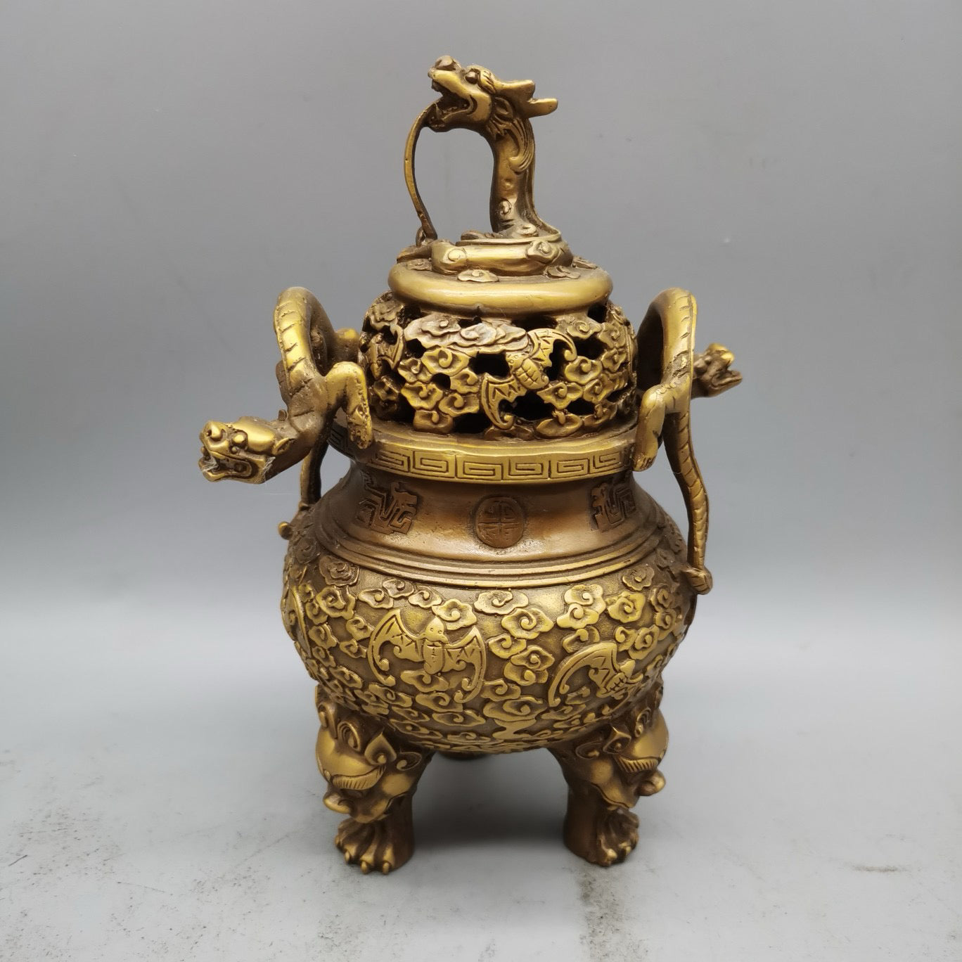 Brass faucet incense burner ornament