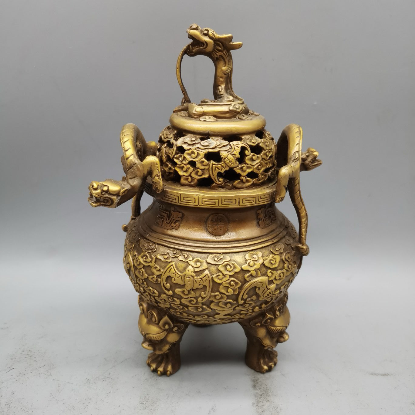 Brass faucet incense burner ornament