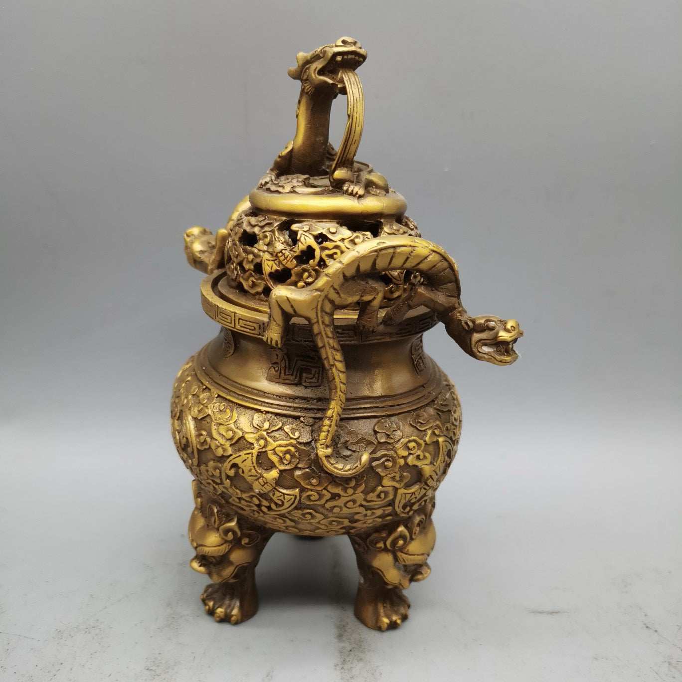 Brass faucet incense burner ornament