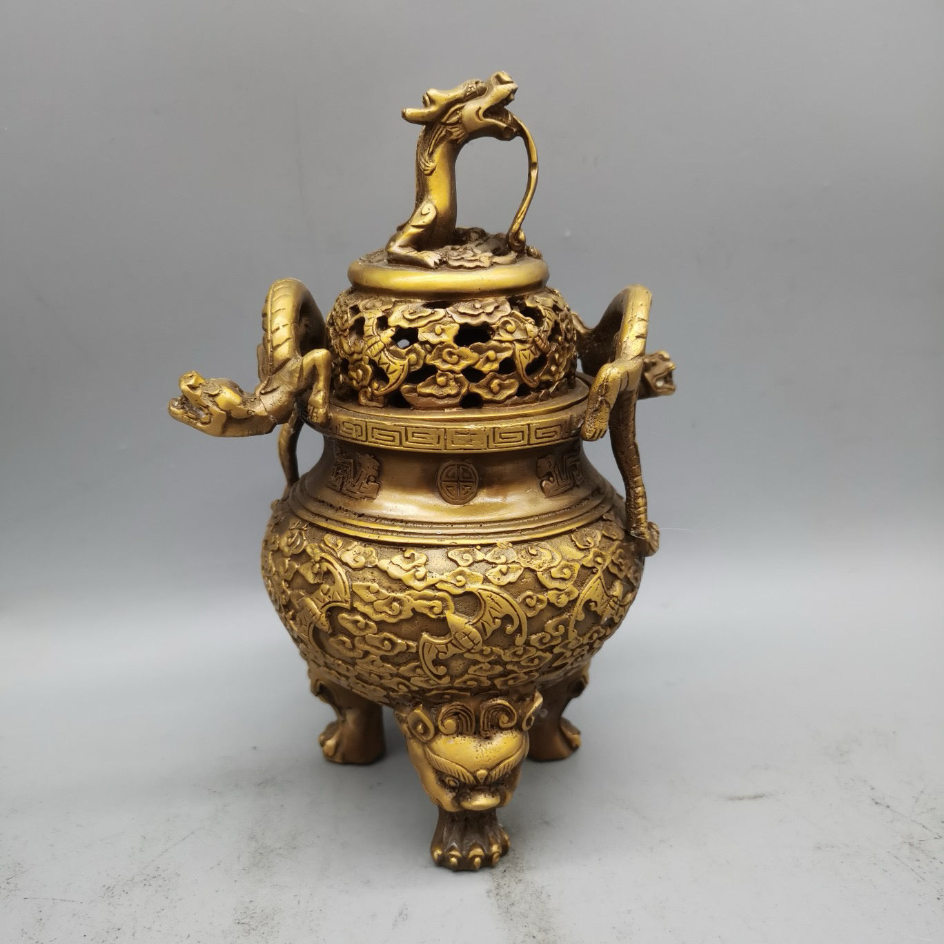Brass faucet incense burner ornament