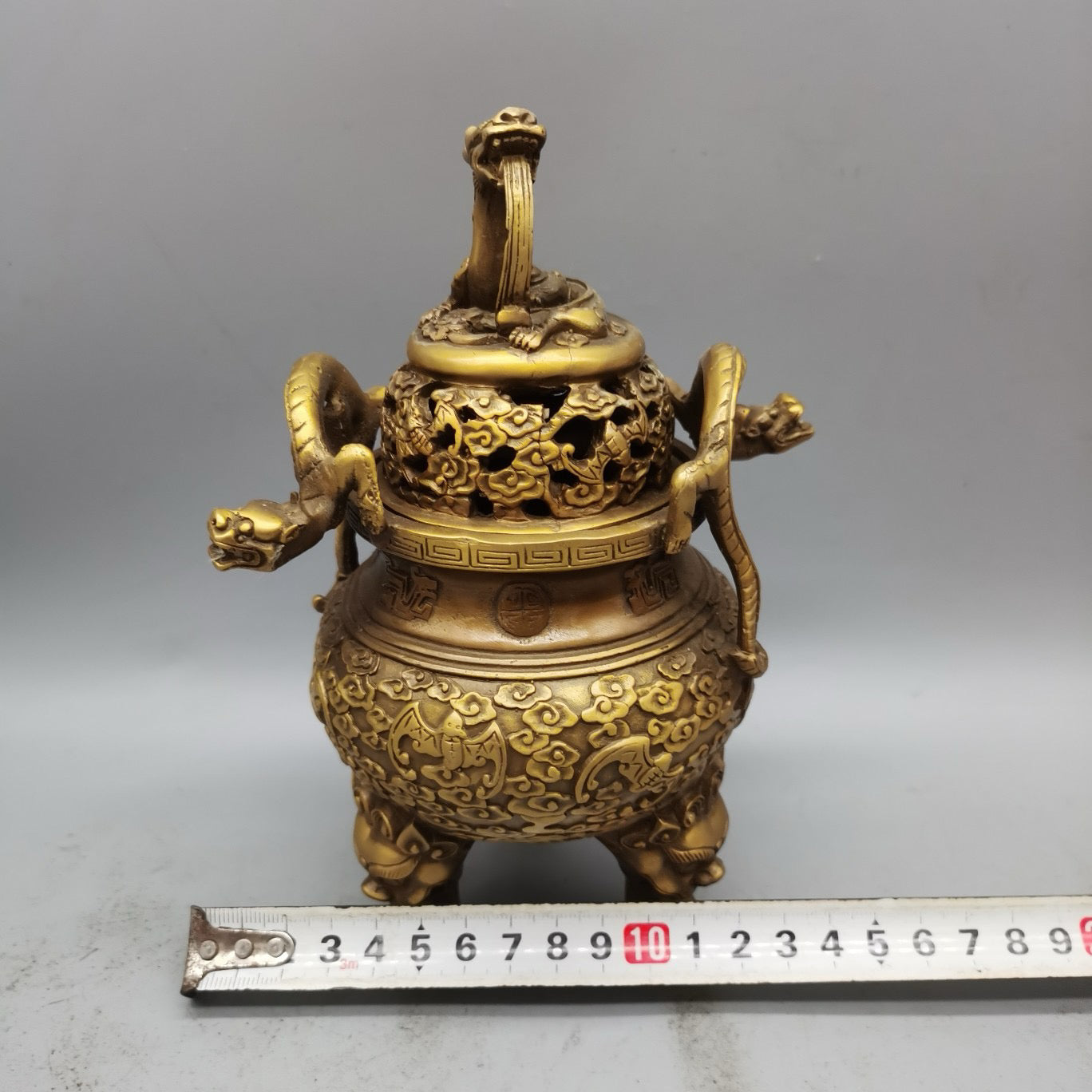 Brass faucet incense burner ornament