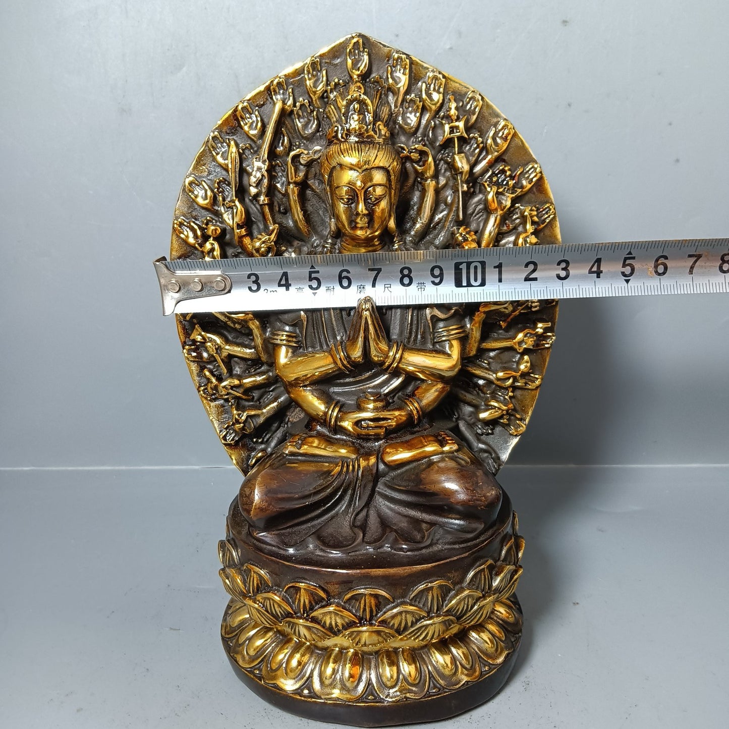 Chinese antique pure copper thousand handed Guanyin ornaments
