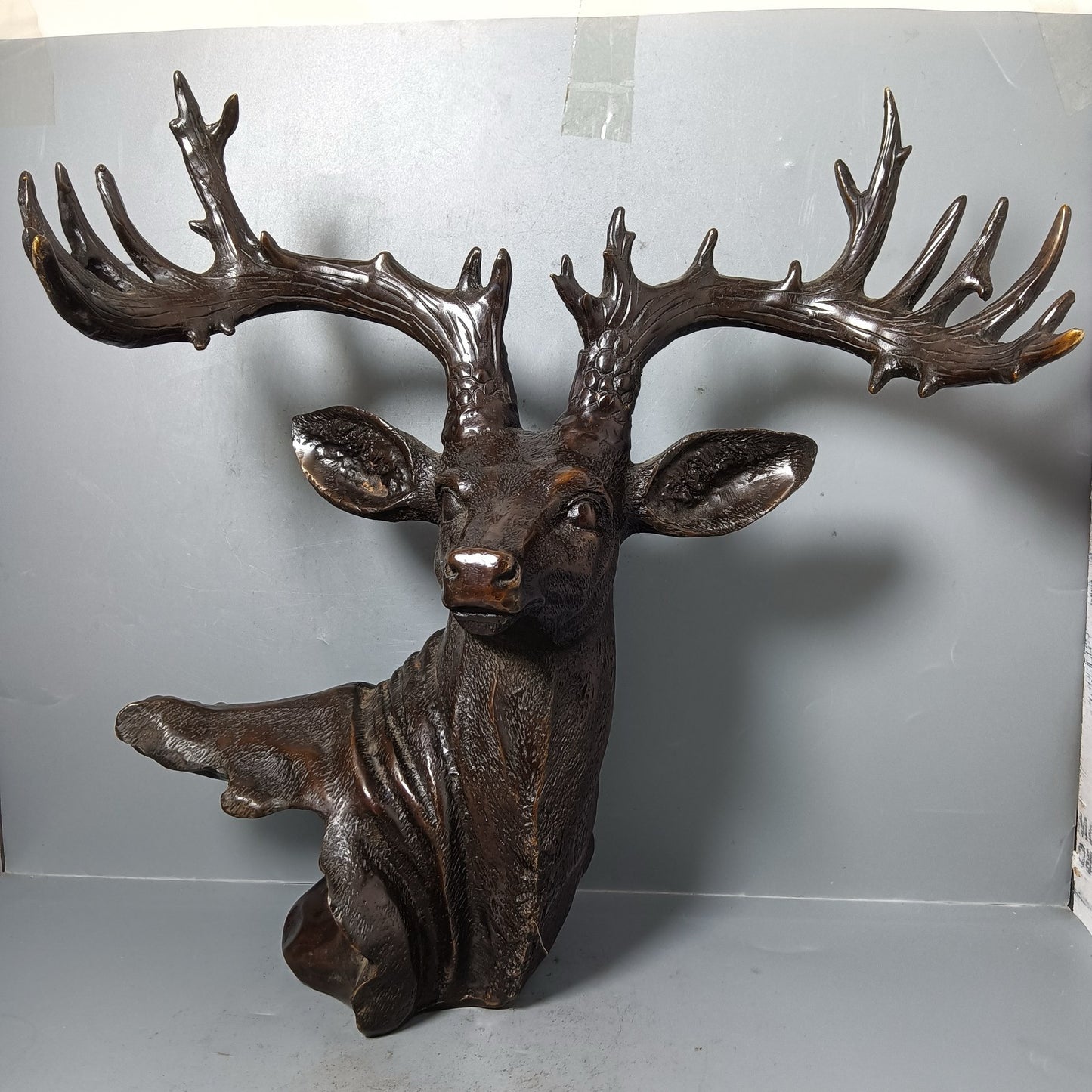 Chinese antique pure copper deer head ornament