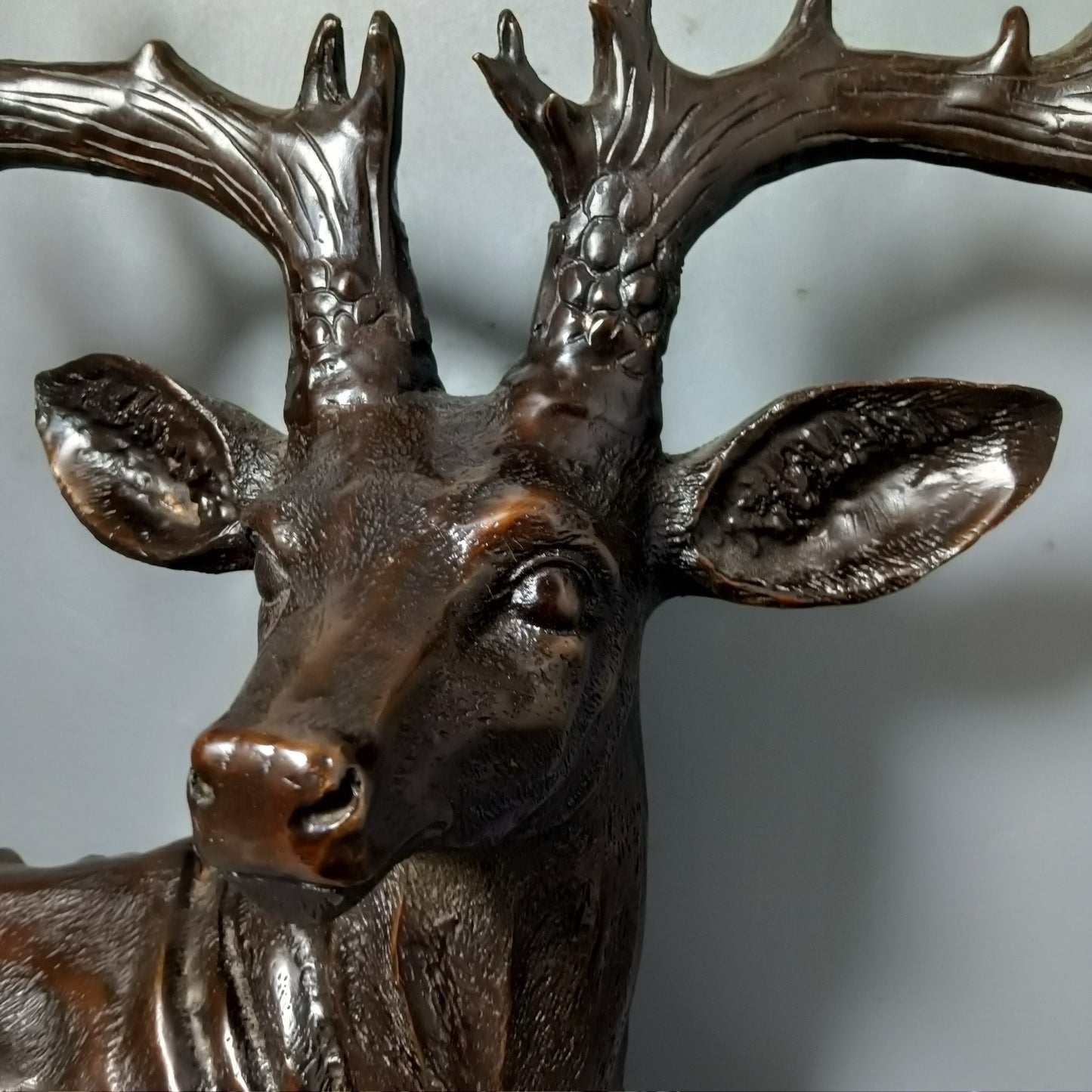 Chinese antique pure copper deer head ornament