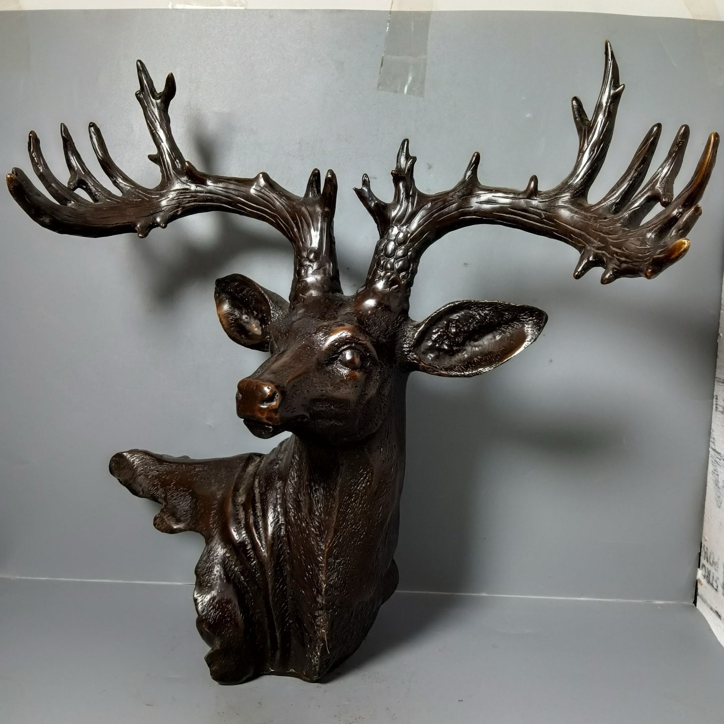 Chinese antique pure copper deer head ornament