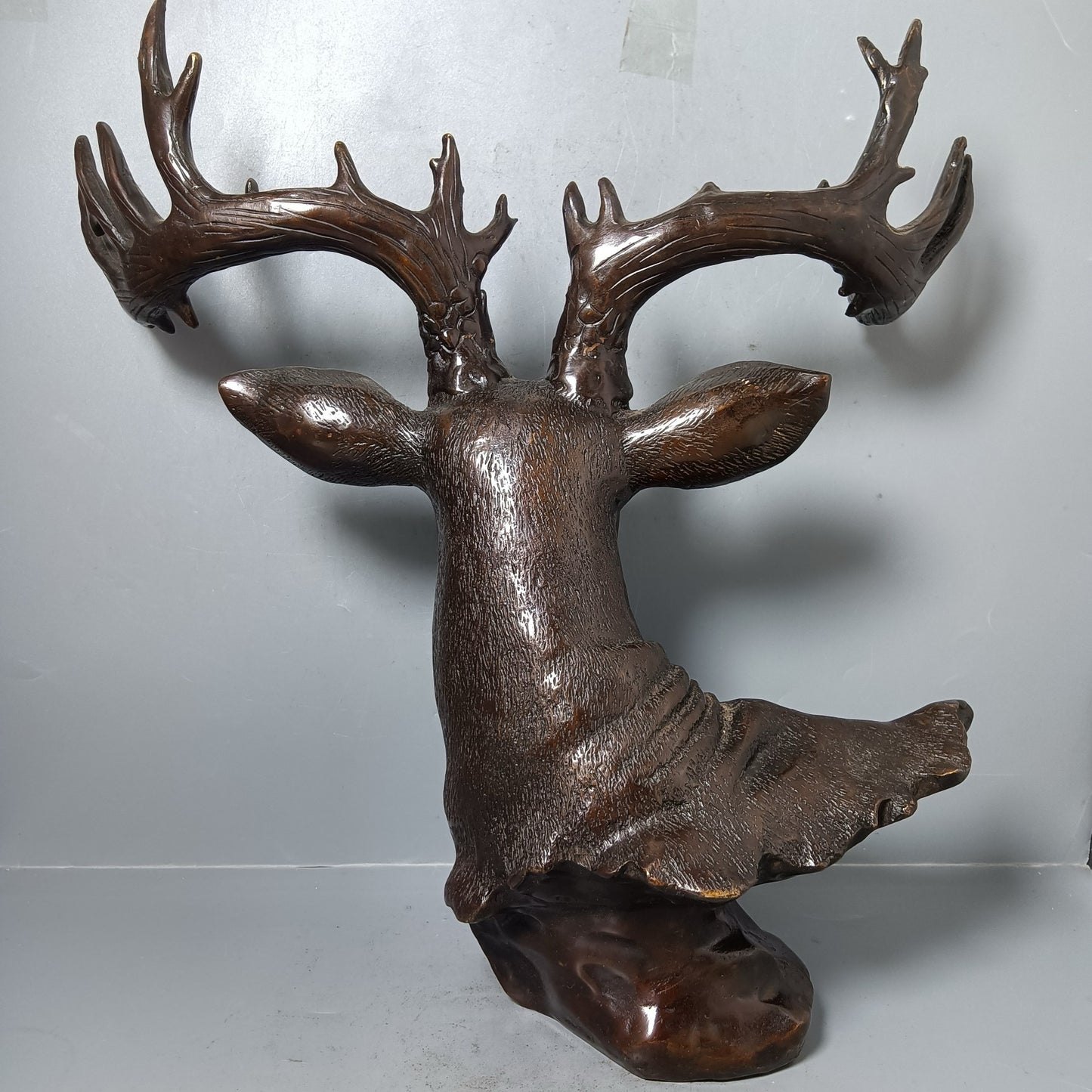 Chinese antique pure copper deer head ornament