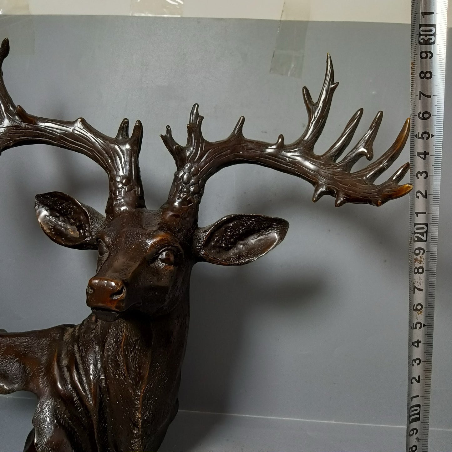Chinese antique pure copper deer head ornament