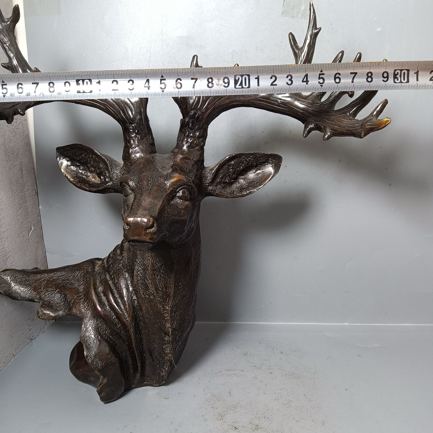Chinese antique pure copper deer head ornament