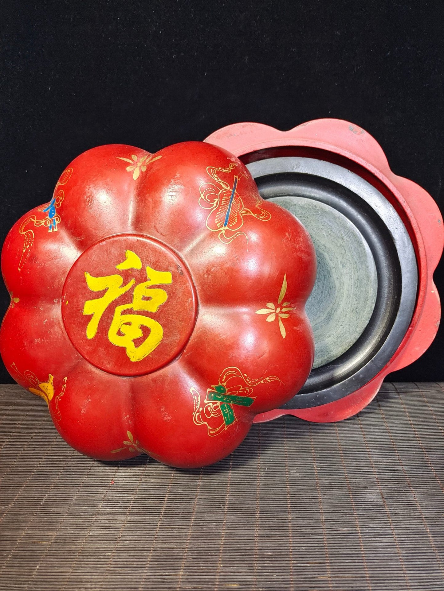Lacquerware painted box packaged elegant inkstone