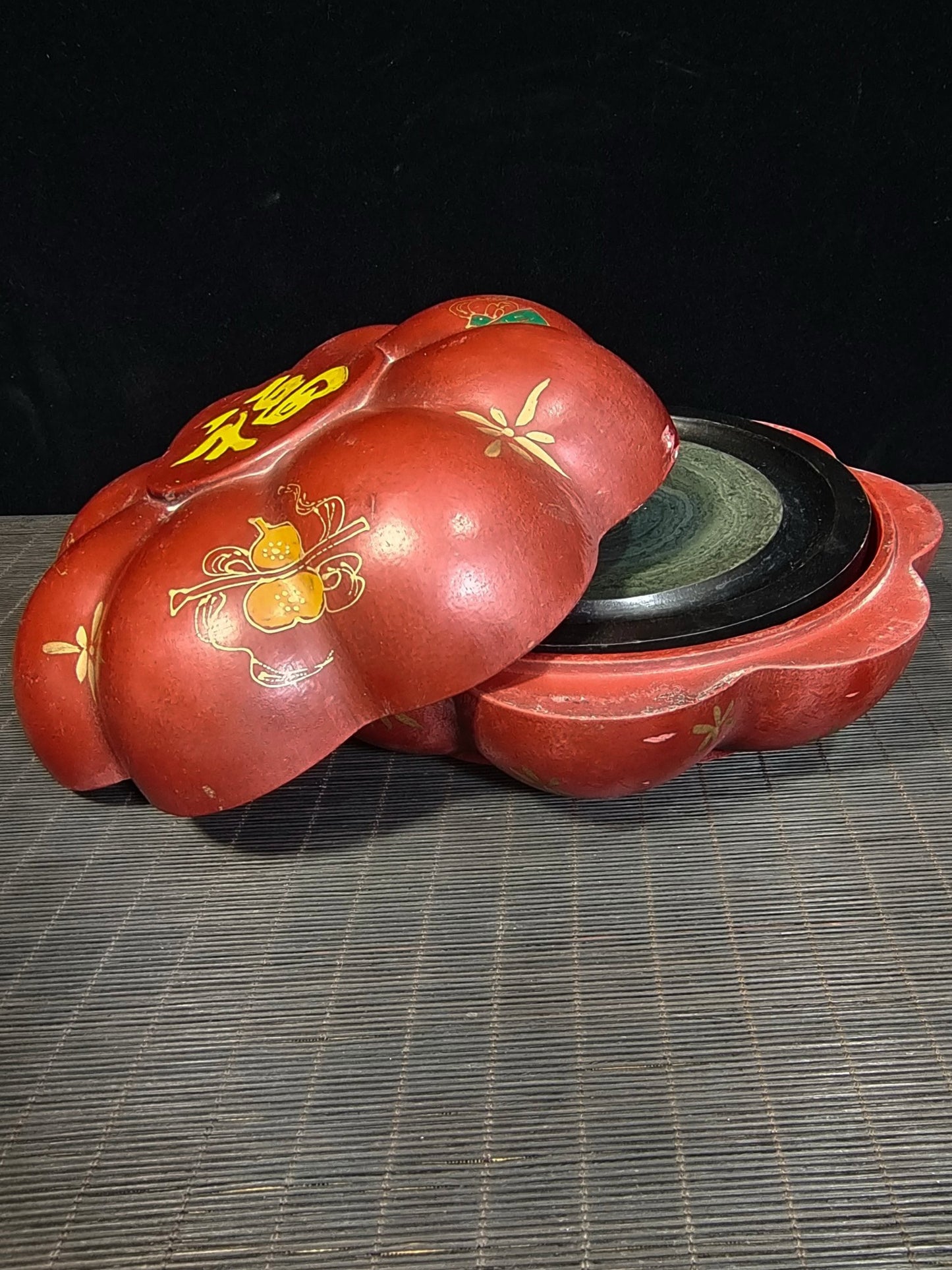 Lacquerware painted box packaged elegant inkstone
