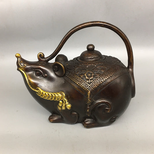 Pure copper mouse teapot