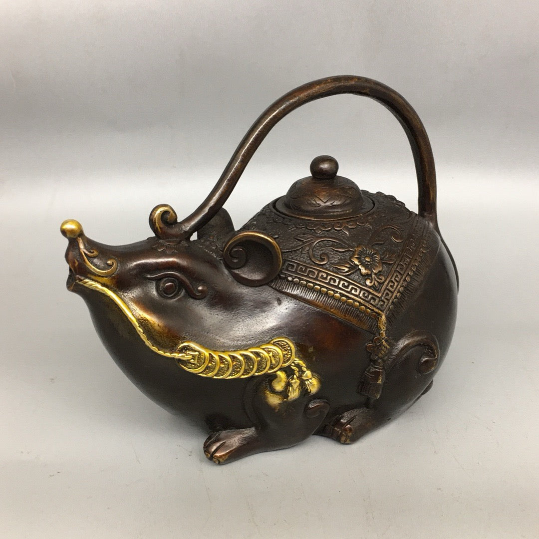 Pure copper mouse teapot