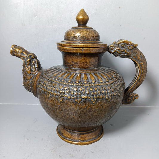 Chinese antique pure copper teapot