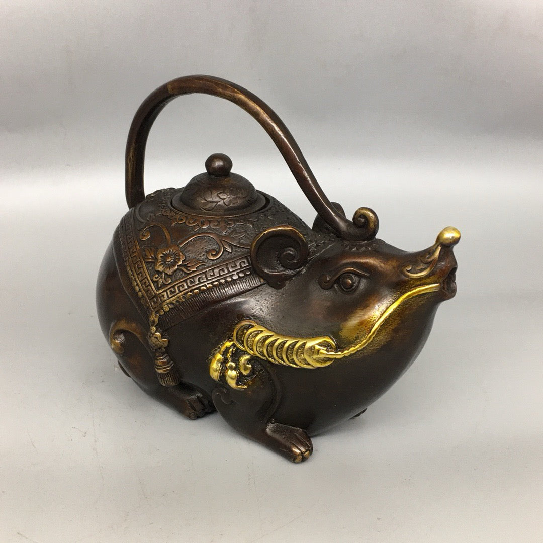 Pure copper mouse teapot