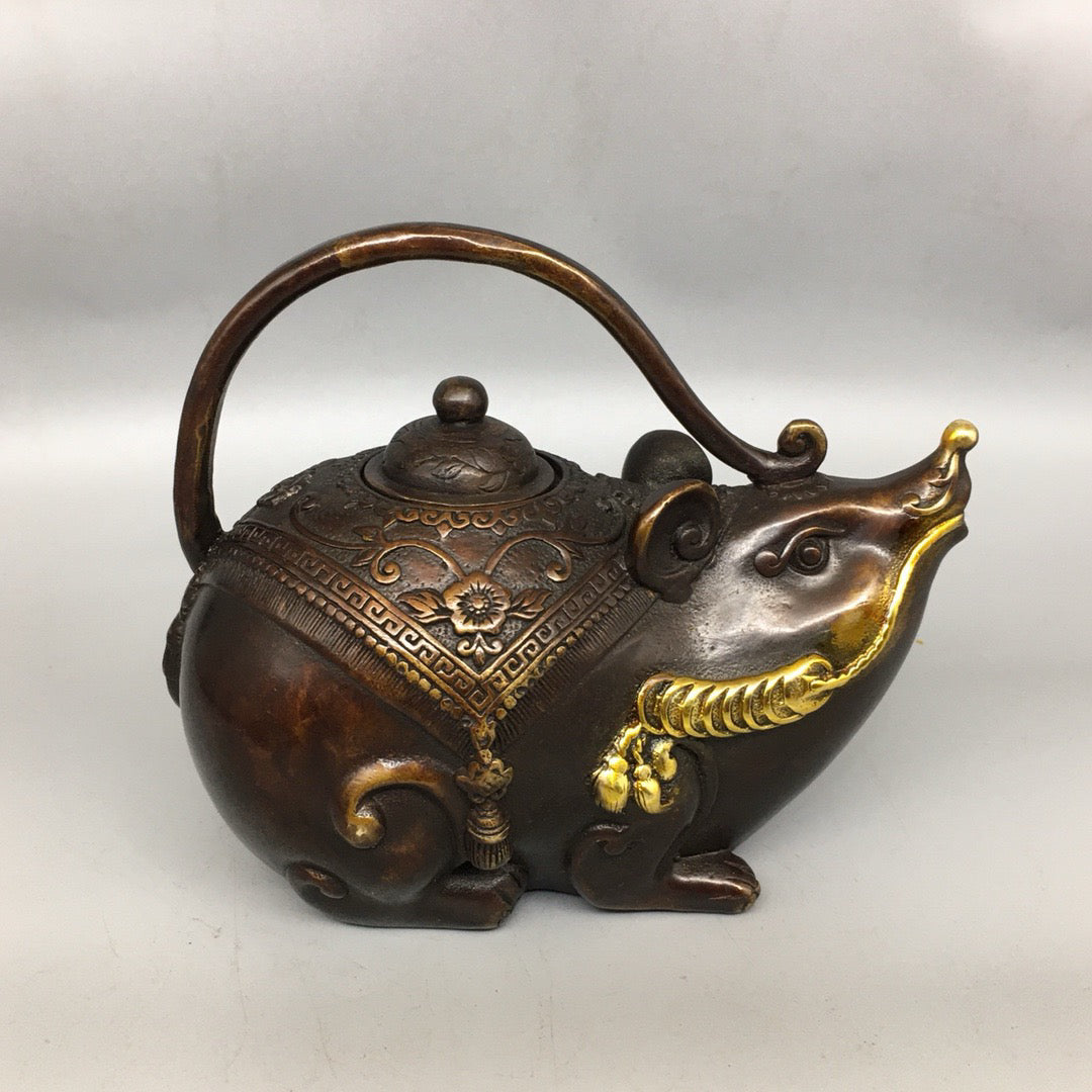 Pure copper mouse teapot