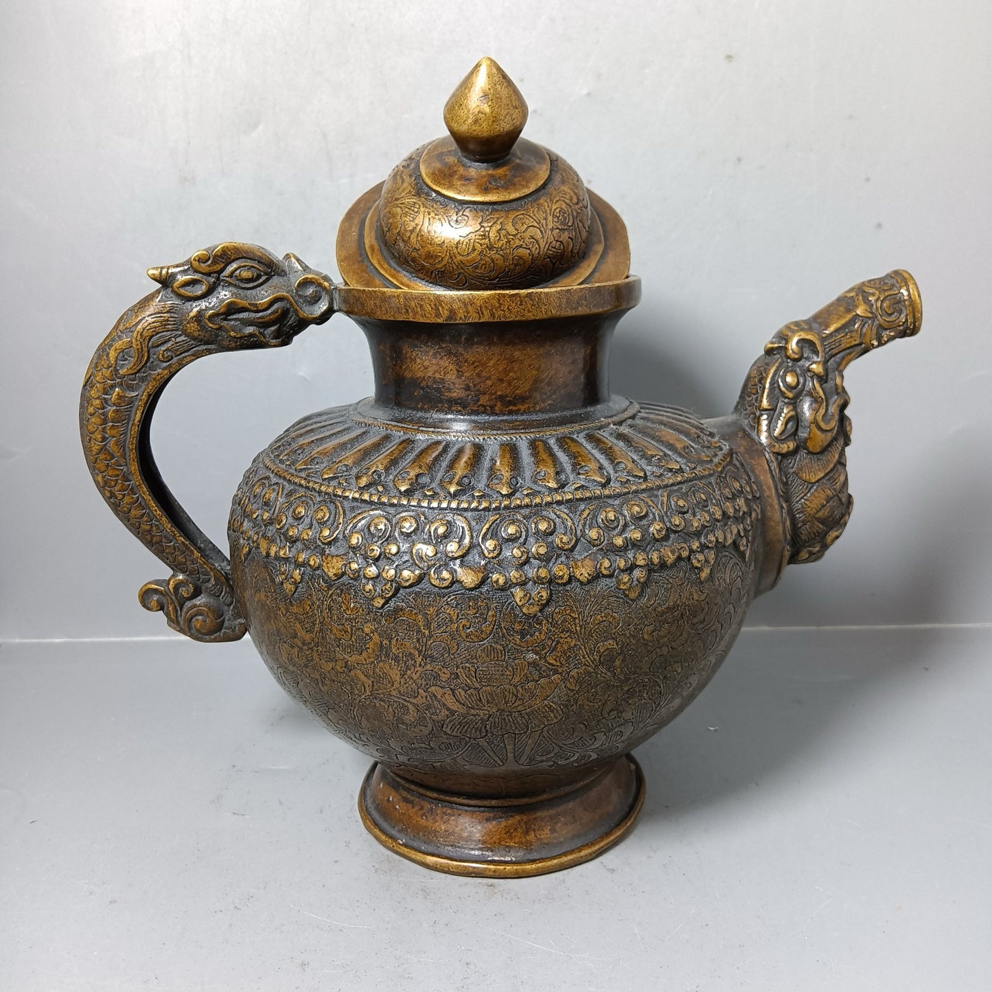 Chinese antique pure copper teapot