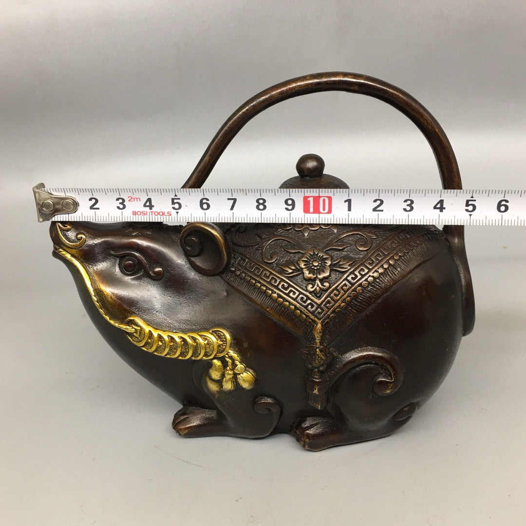 Pure copper mouse teapot