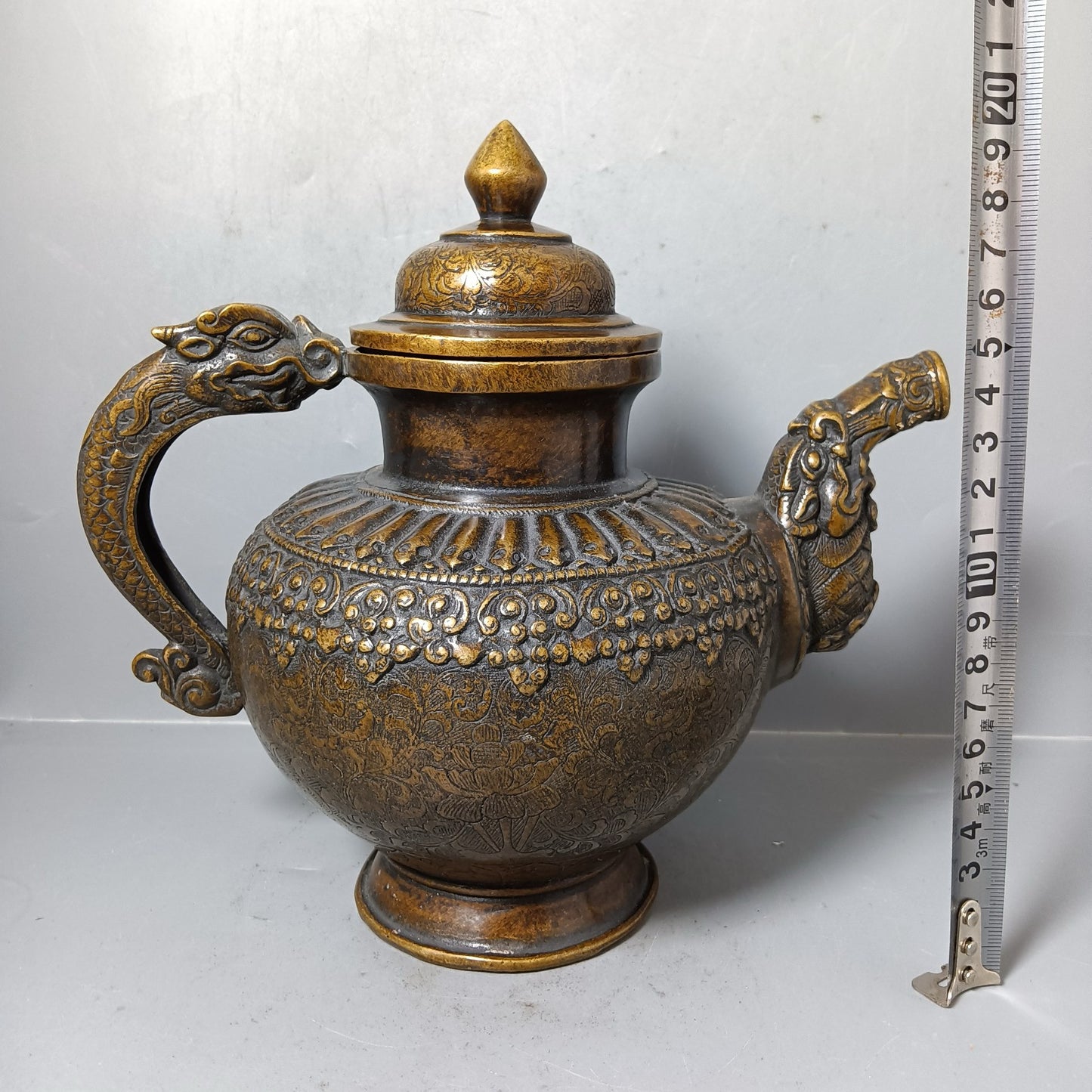 Chinese antique pure copper teapot