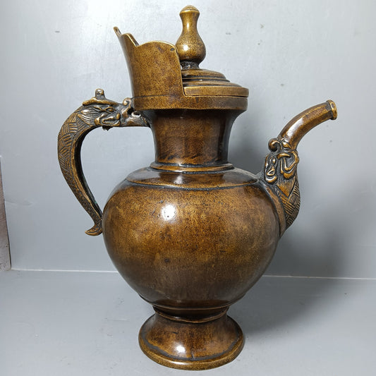 Chinese antique pure copper teapot