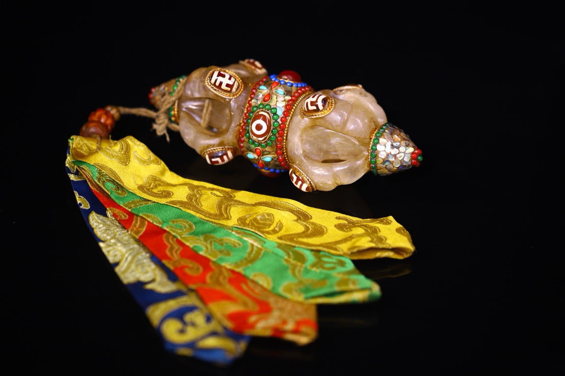 Natural crystal, handmade filigree inlaid gemstones, magical tools