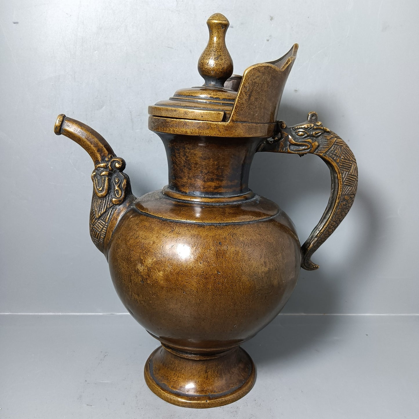 Chinese antique pure copper teapot