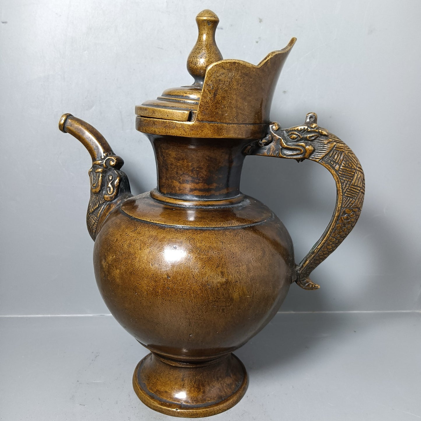 Chinese antique pure copper teapot