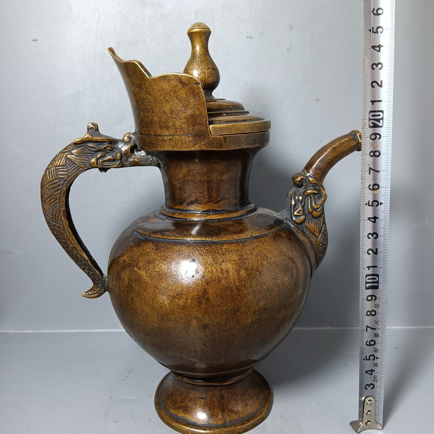 Chinese antique pure copper teapot