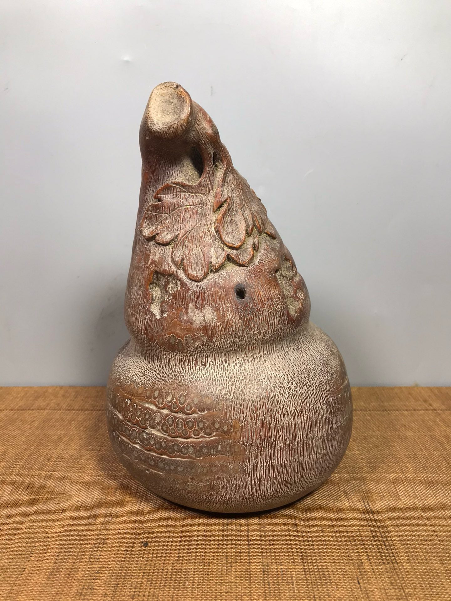 Bamboo root carved gourd