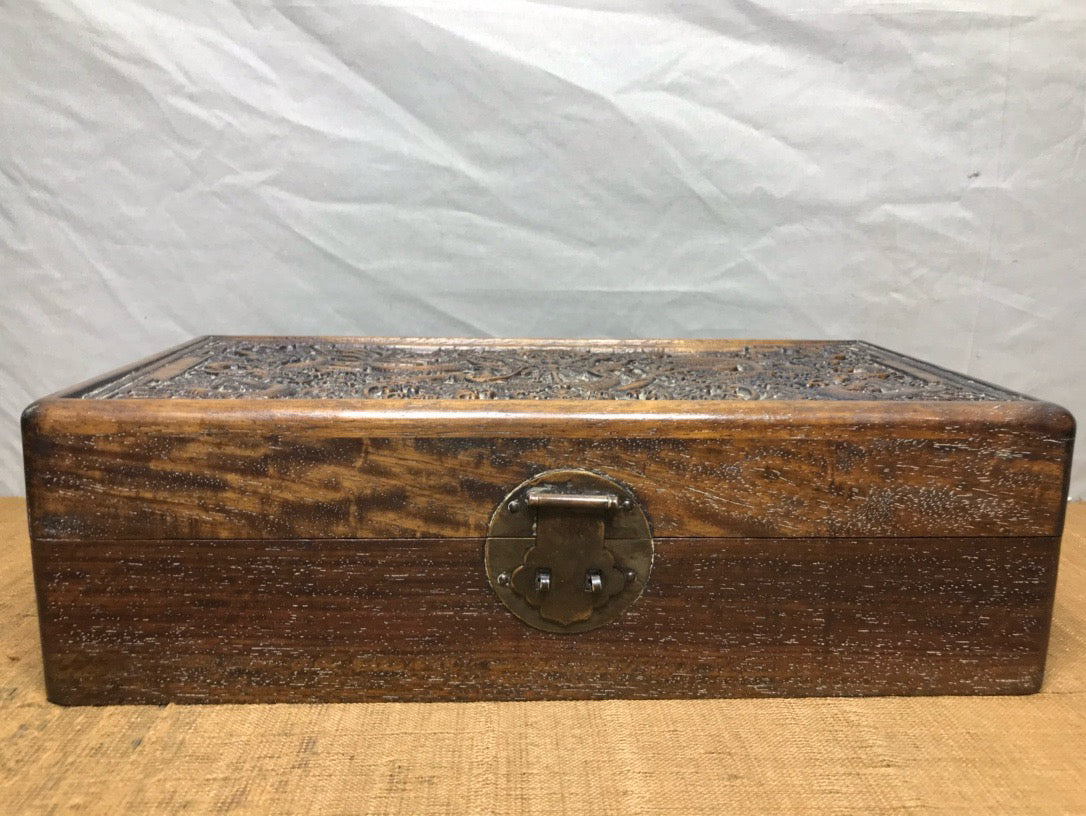 Pear wood carving box