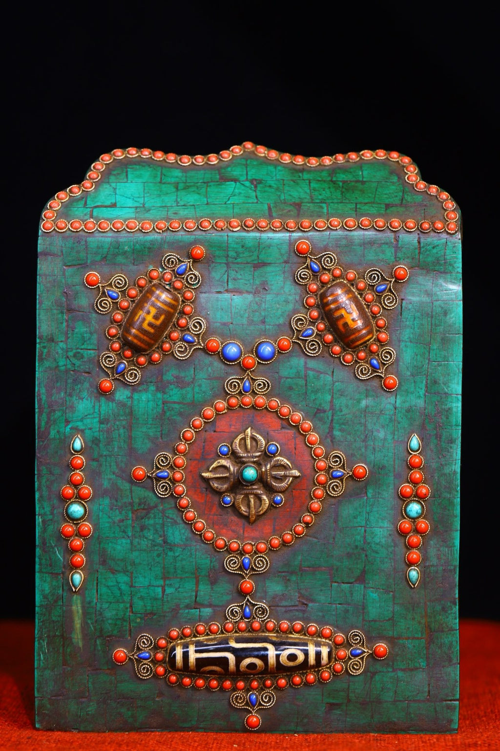 Handmade filigree inlaid gemstones, heavenly pearl Buddha niches
