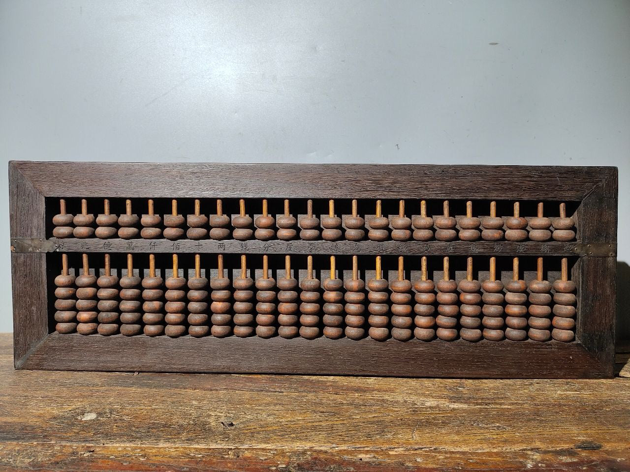 Chinese antique wooden body lacquerware abacus table