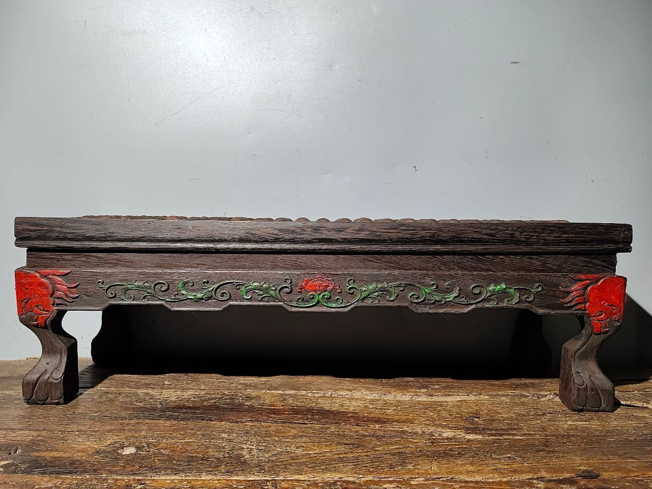 Chinese antique wooden body lacquerware abacus table