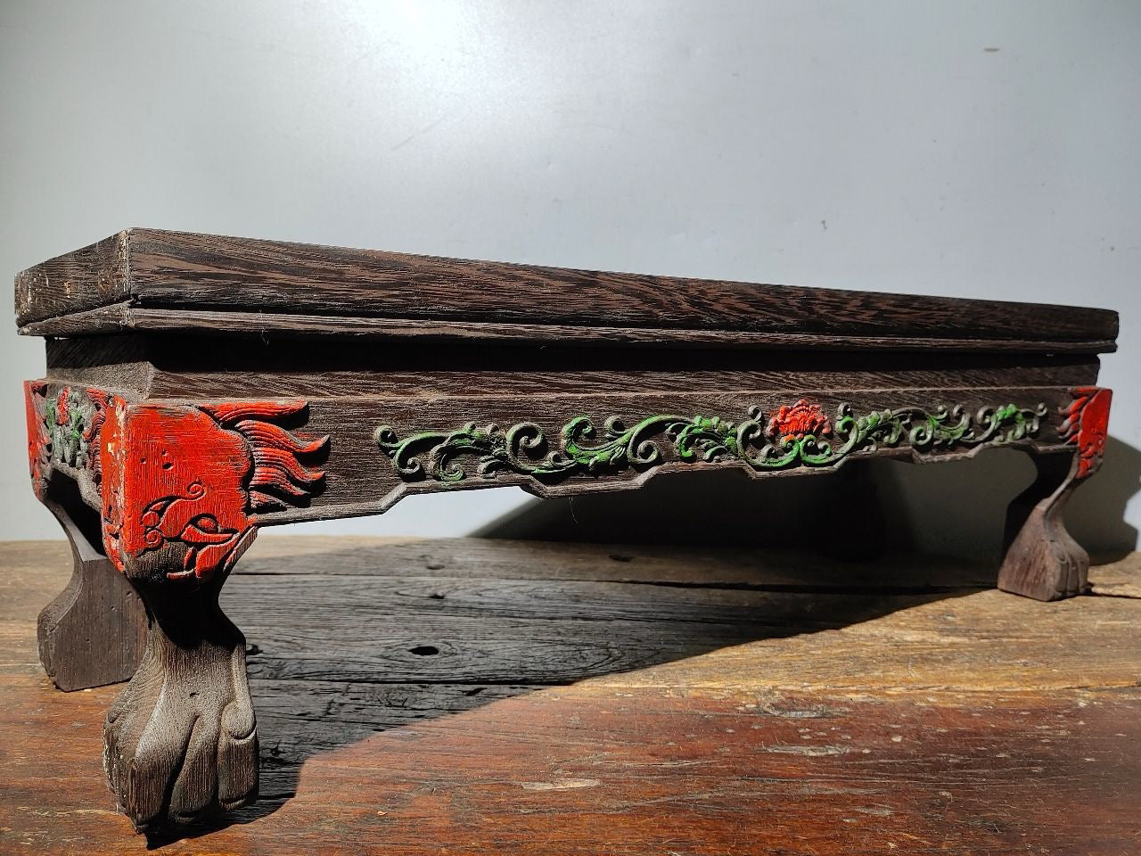 Chinese antique wooden body lacquerware abacus table