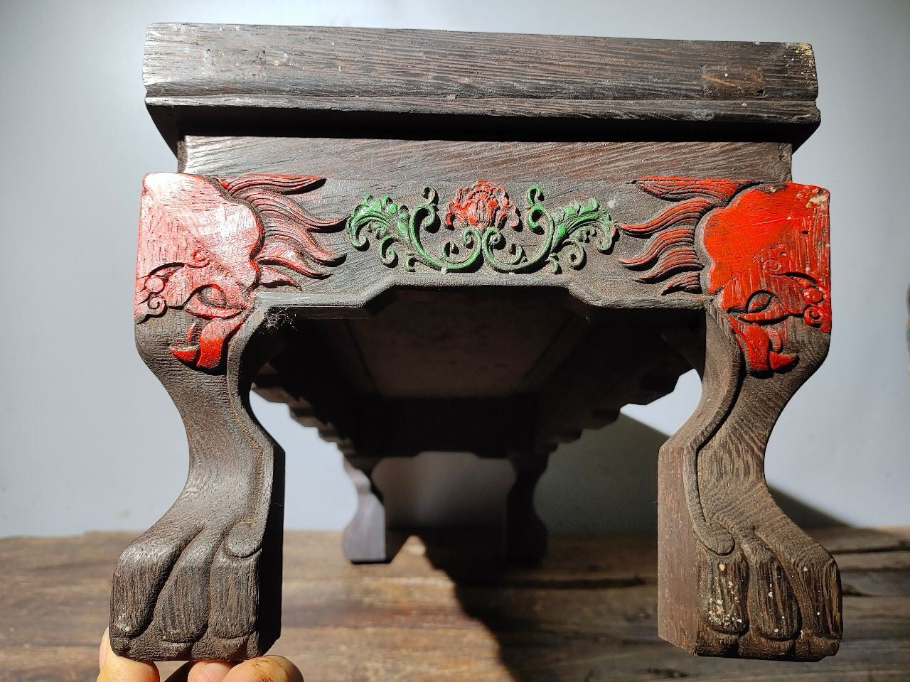 Chinese antique wooden body lacquerware abacus table