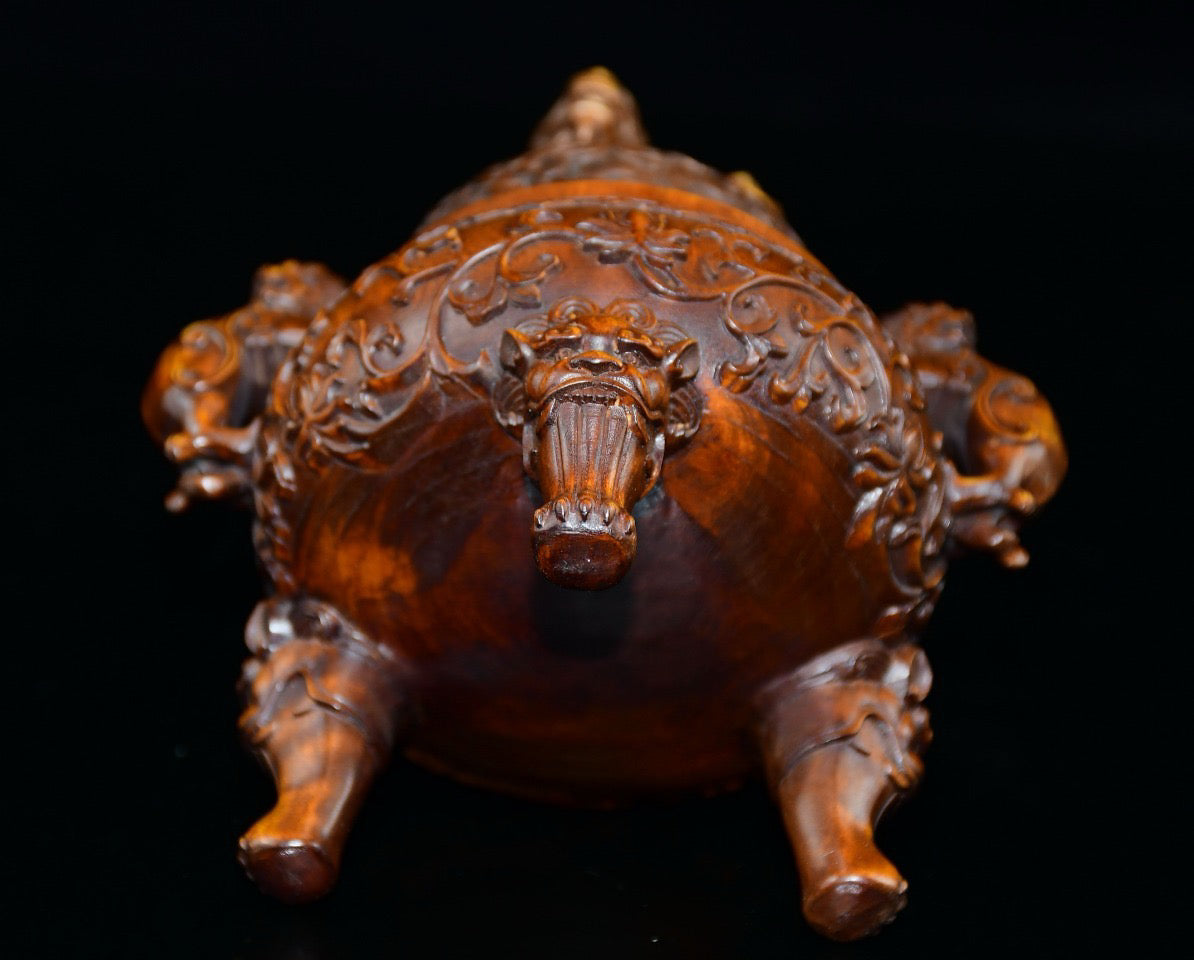 Huangyang wood animal ear incense burner ornament