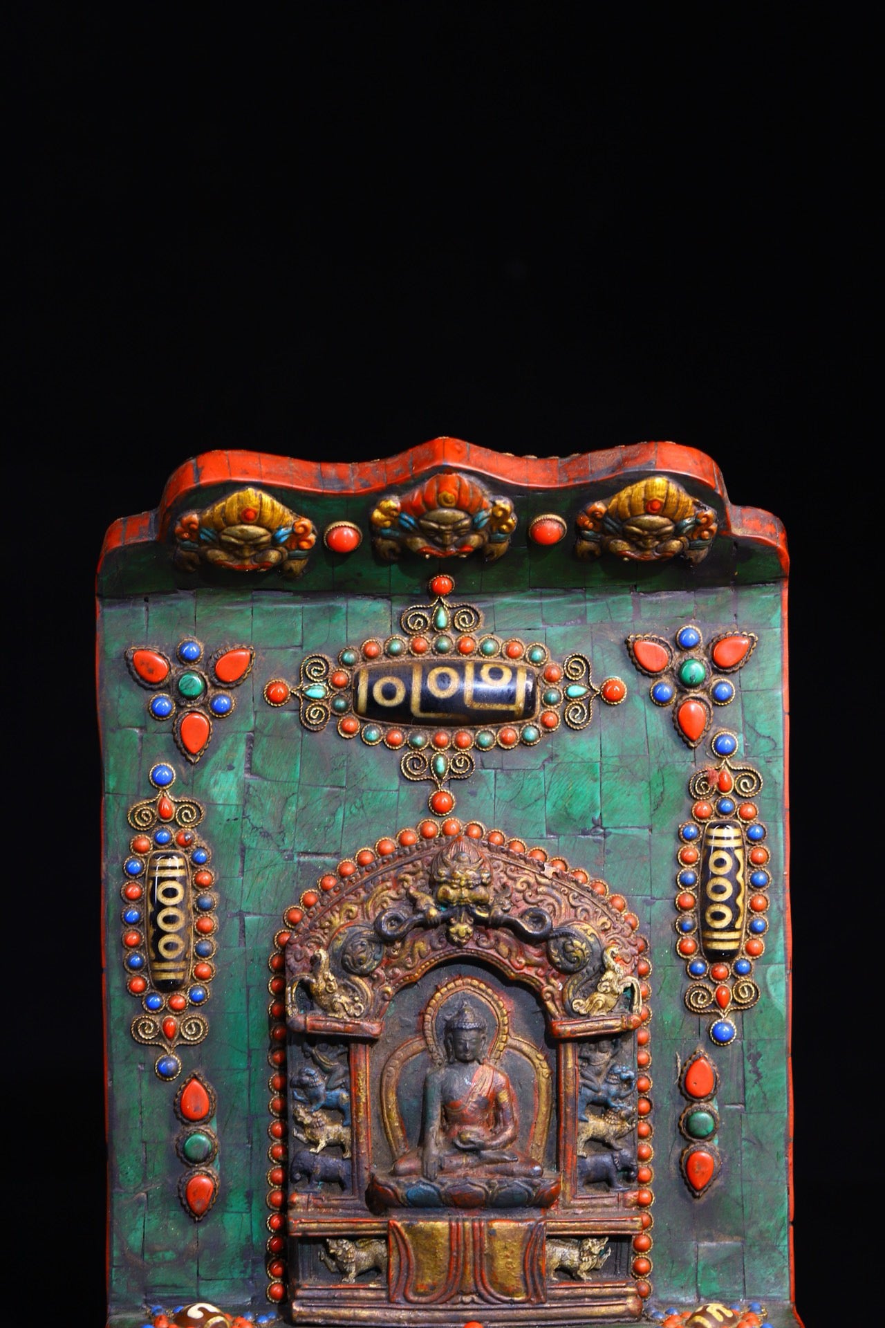 Handmade filigree inlaid gemstones, Tianzhu Buddha plaques
