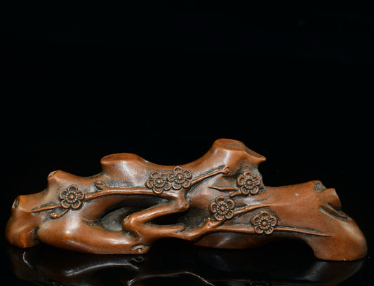 Huangyang wood plum blossom pen holder ornament