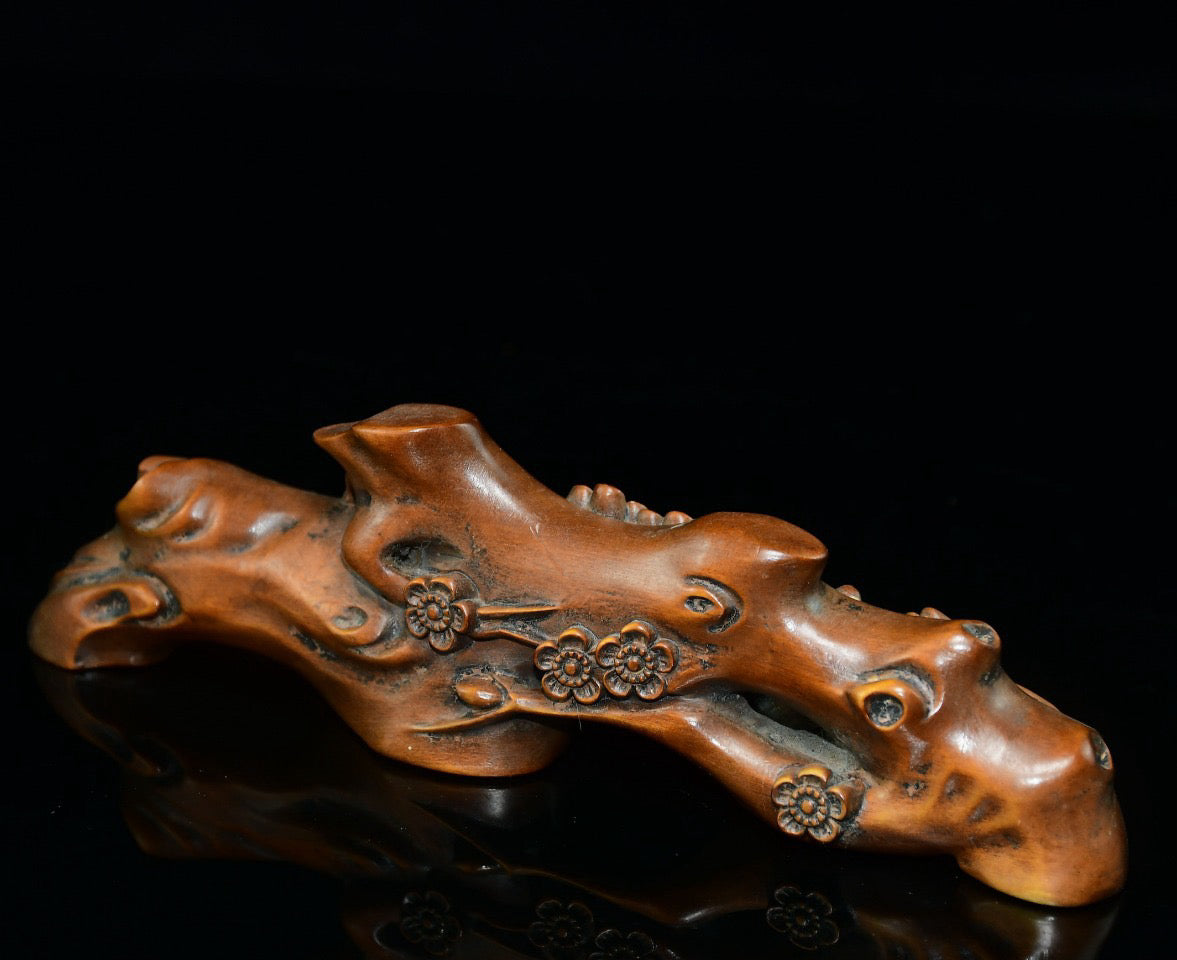 Huangyang wood plum blossom pen holder ornament