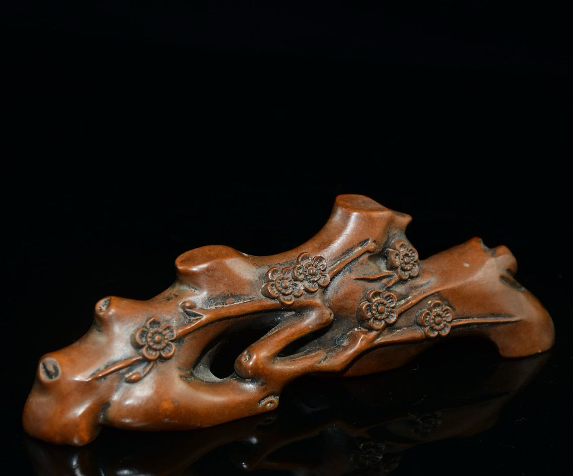 Huangyang wood plum blossom pen holder ornament