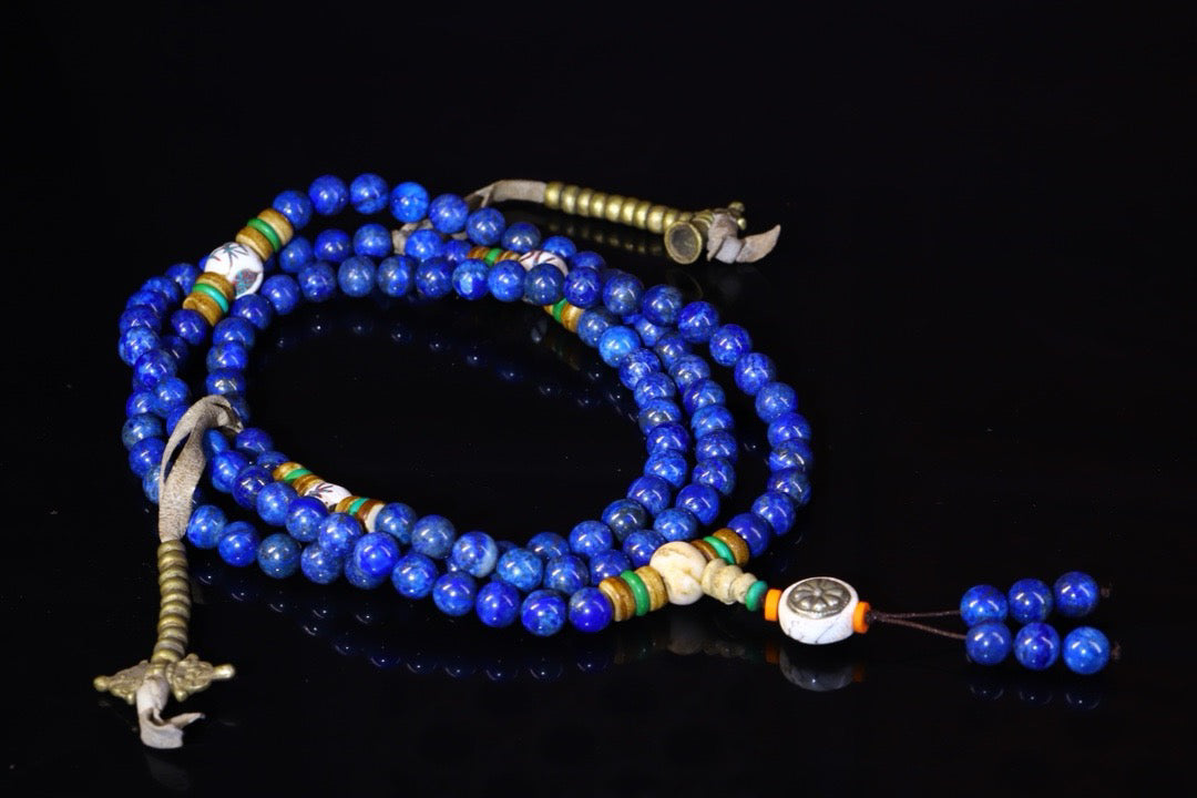 Natural Lapis lazuli Buddha beads