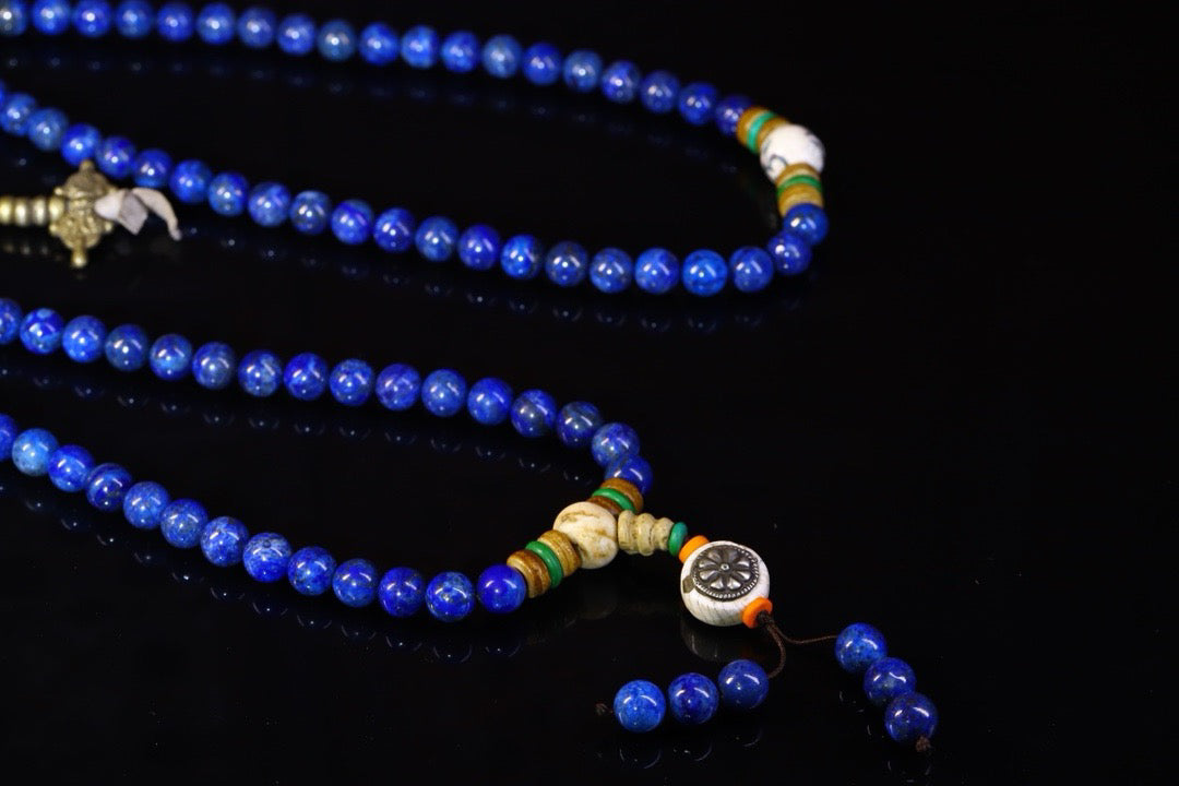 Natural Lapis lazuli Buddha beads