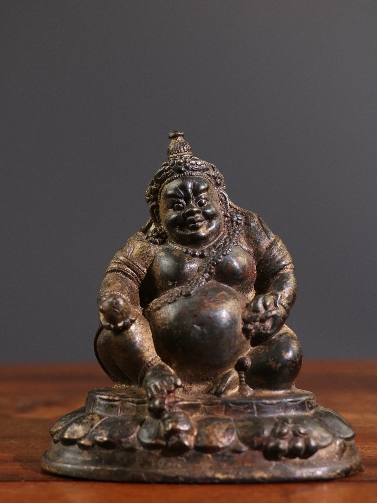 Chinese antique pure copper [Huang Caishen] copywriting ornaments